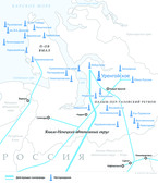 Уренгойское месторождение на карте России
