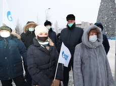 Церемония торжественного открытия памятного знака, посвященного добыче Обществом «Газпром добыча Уренгой» семи триллионов кубических метров природного газа